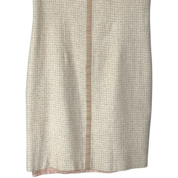 1990s Vintage Tweed Mini Dress Short Sleeve Ribbon & Bow Detail Size 6 Coquette - Picture 7 of 16